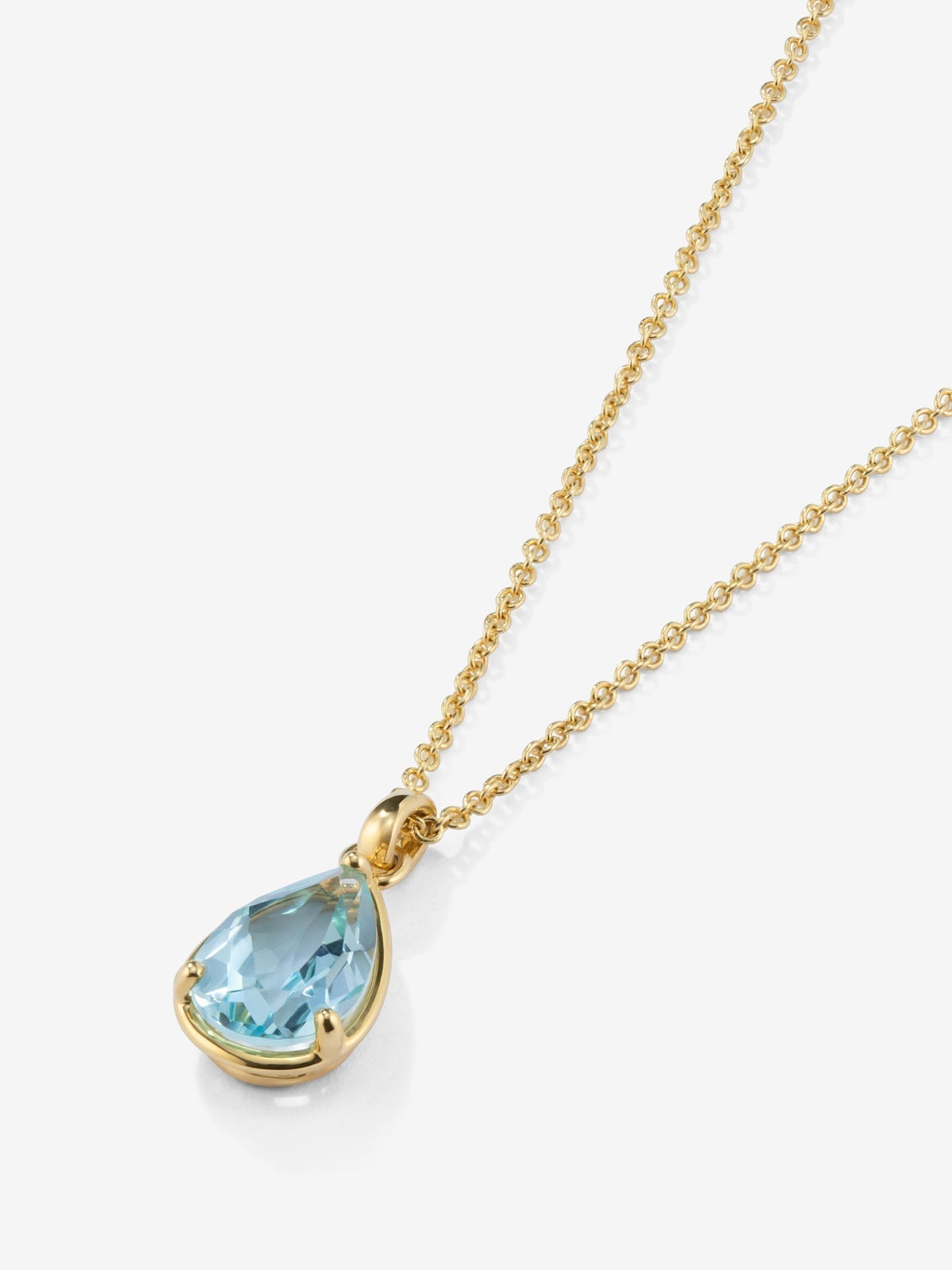 Colgante cadena de oro amarillo de 18K con topacio