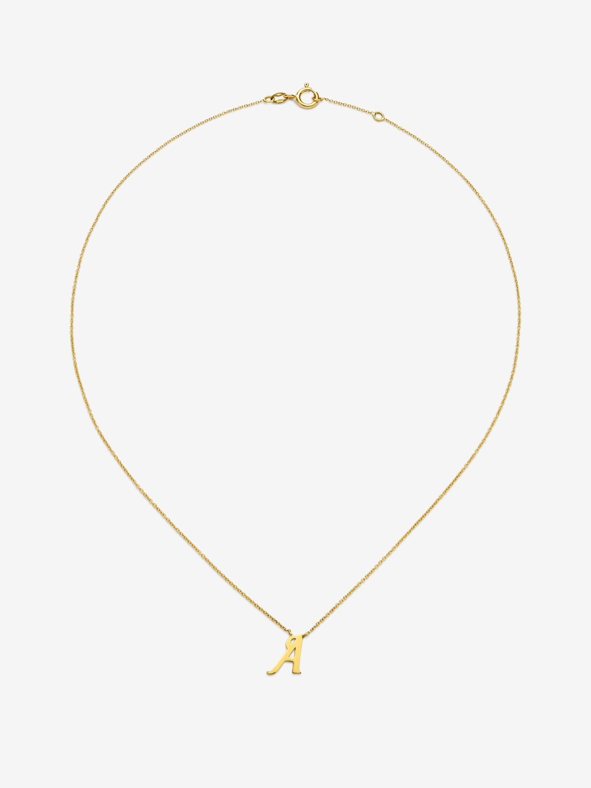 Colgante de oro amarillo de 18K con letra A
