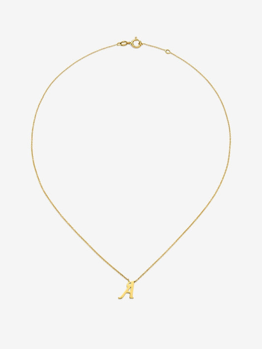 Colgante de oro amarillo de 18K con letra A
