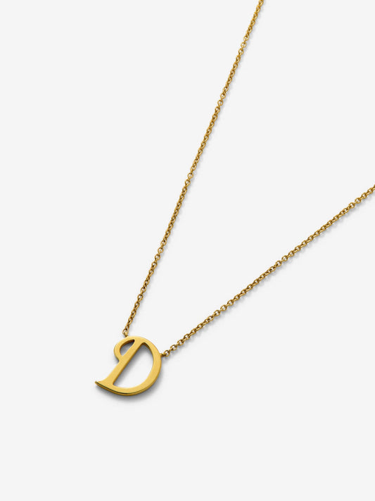 Colgante de oro amarillo de 18K con letra D
