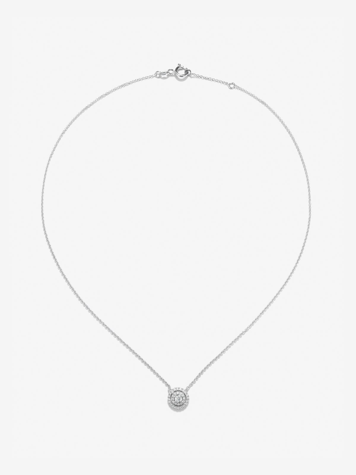 Colgante de oro blanco de 18K con 33 diamantes en talla brillante con un total de 0,25 cts