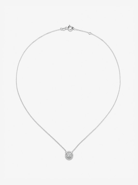 Colgante de oro blanco de 18K con 33 diamantes en talla brillante con un total de 0,25 cts