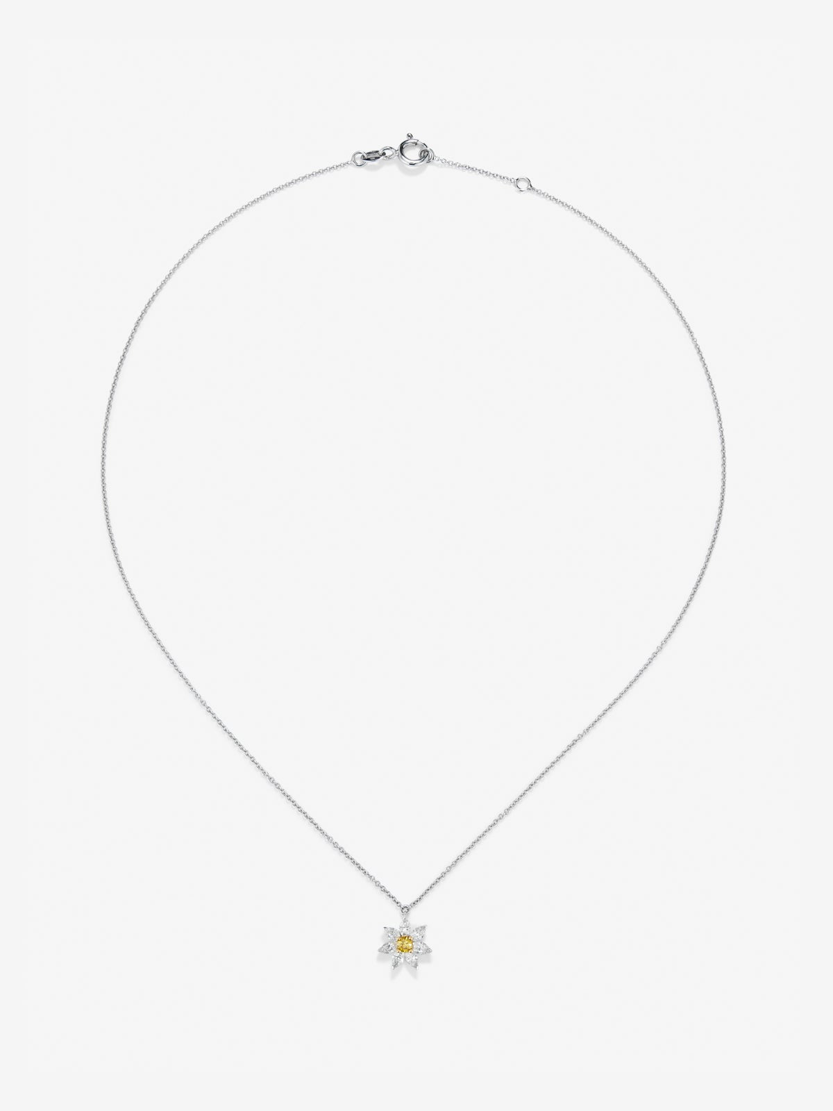 Colgante de oro blanco y oro amarillo de 18kt con diamantes
