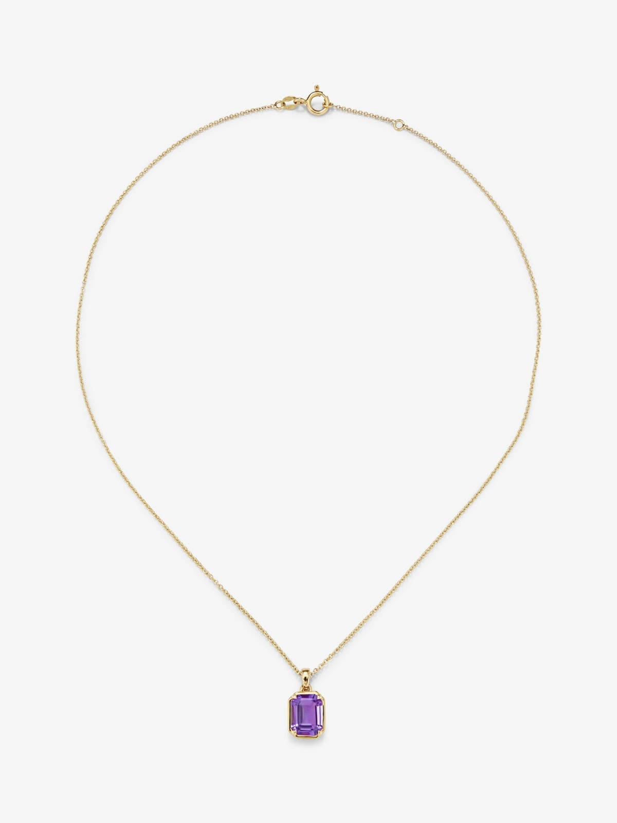 Colgante cadena de oro amarillo de 18K con amatista verde