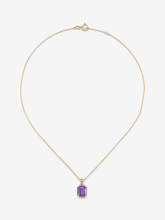 Colgante cadena de oro amarillo de 18K con amatista verde