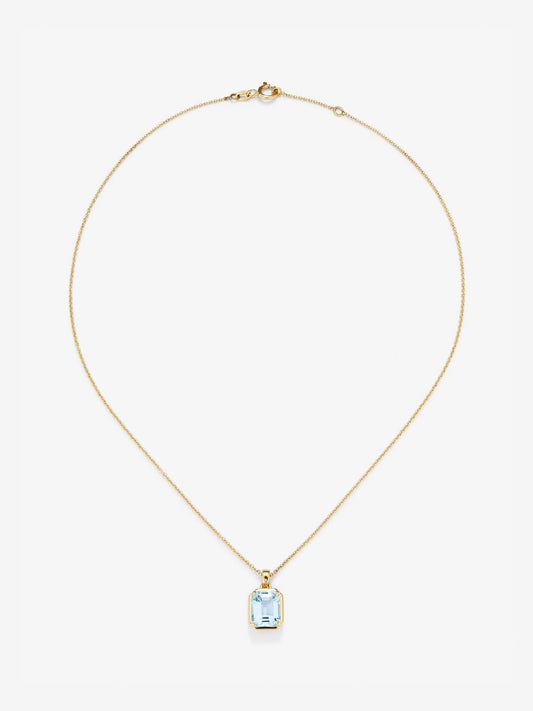 Colgante cadena de oro amarillo de 18K con topacio