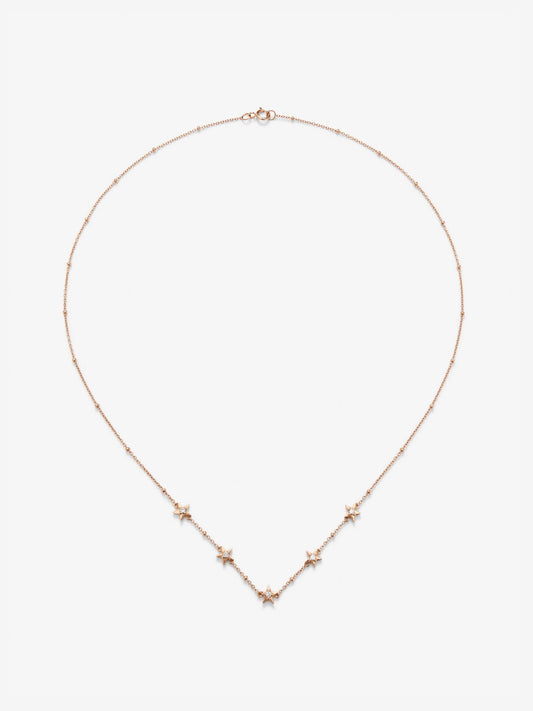 Colgante con estrellas de oro rosa de 18kt con diamantes