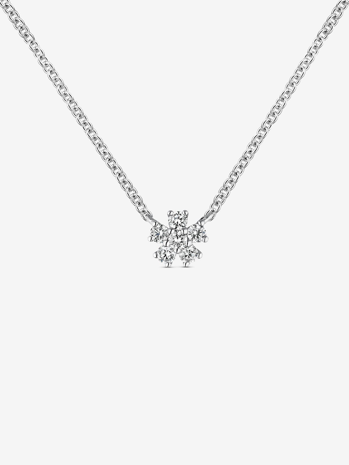 Colgante de oro blanco de 18kt con diamantes