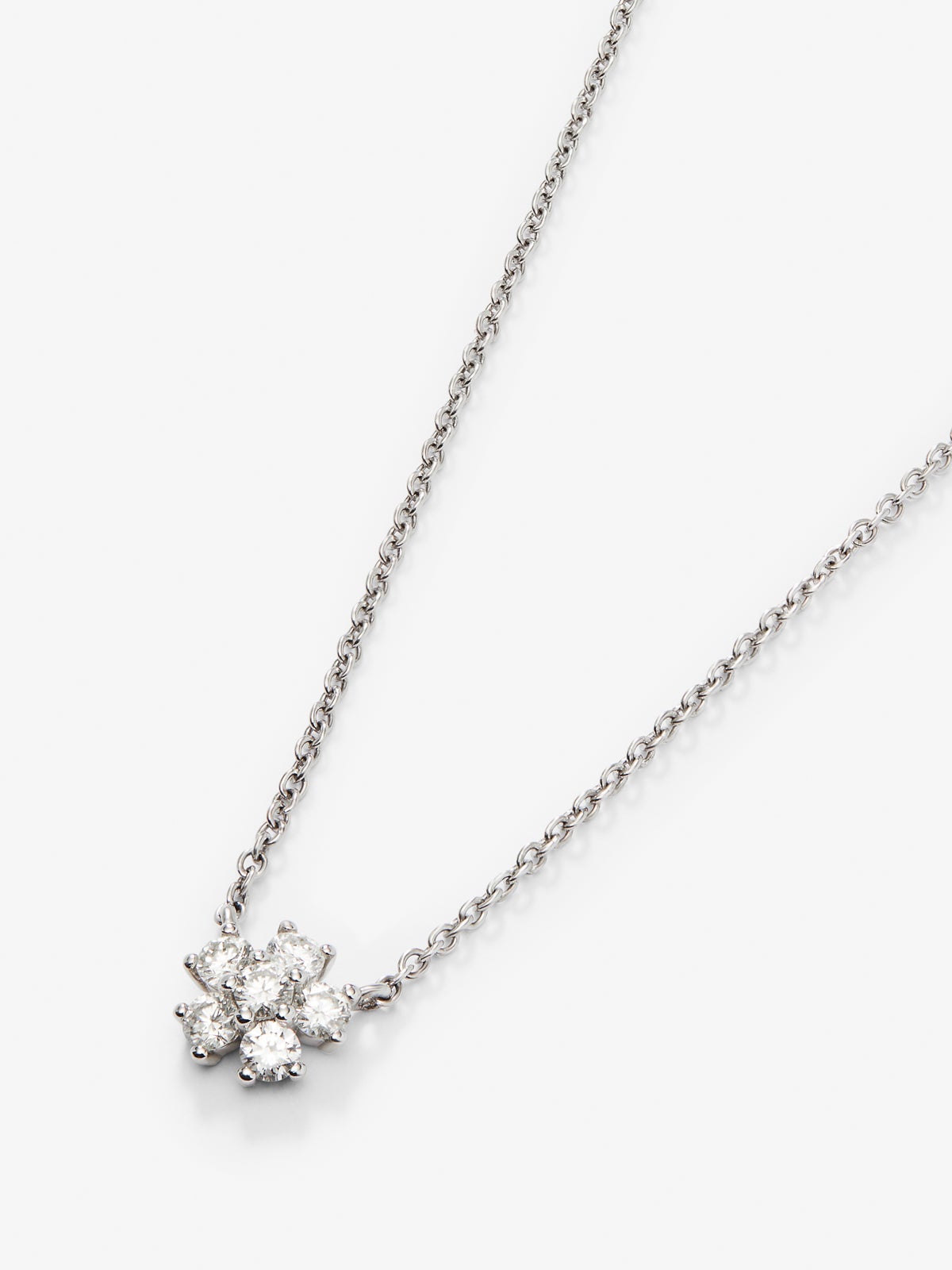 Colgante de oro blanco de 18kt con diamantes