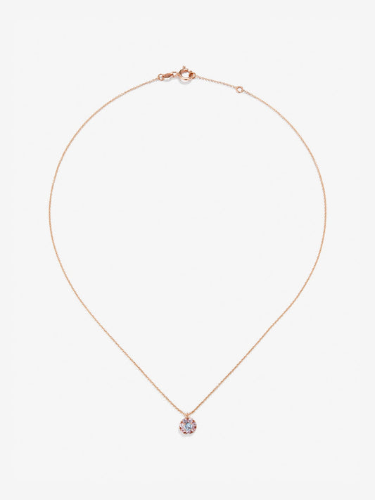 Colgante de oro rosa de 18K con 8 zafiros multicolor en talla brillante con un total de 0,41 cts