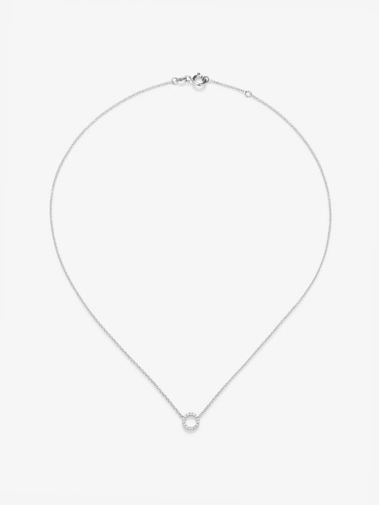 Colgante cadena círculo de oro blanco de 18K y diamantes