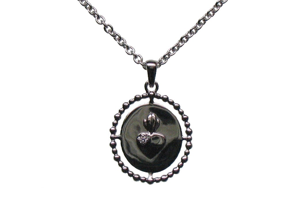 Colgante de plata 925 con diamante en talla brillante de 0,01 cts