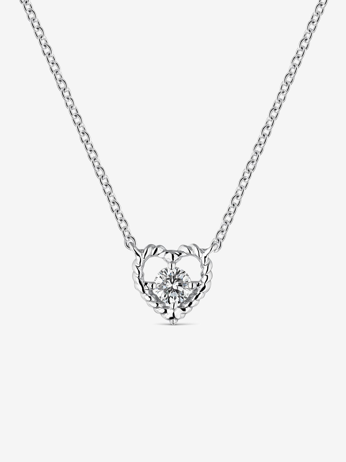 Colgante de grace de oro blanco con diamante