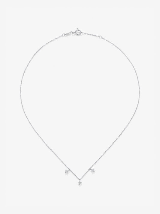 Colgante de oro blanco de 18K con diamantes en talla brillante de 0,33 cts