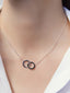 Collar de plata 925 con estrellas y espinelas negras en talla brillante de 0,34 cts