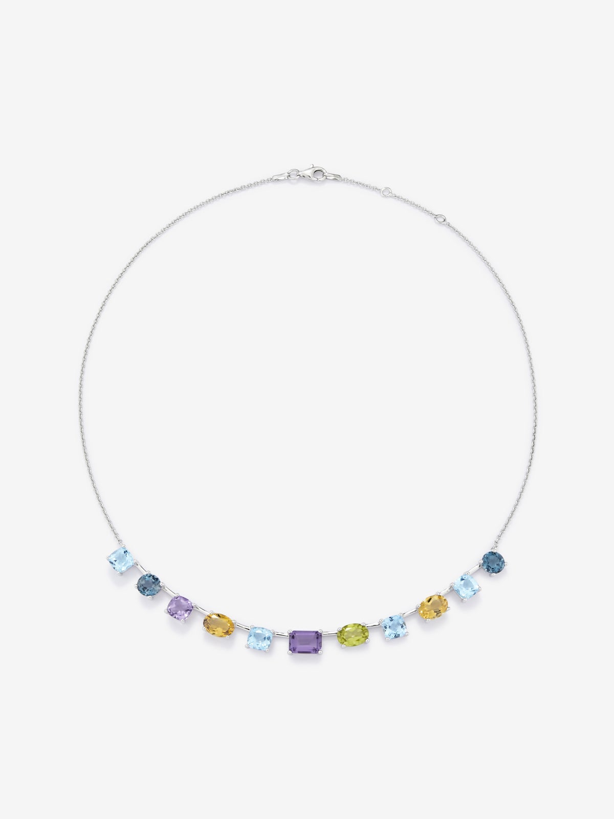 Colgante grande de plata 925 con gemas multicolor