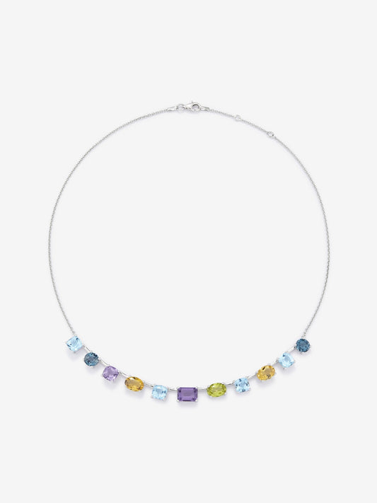 Colgante grande de plata 925 con gemas multicolor
