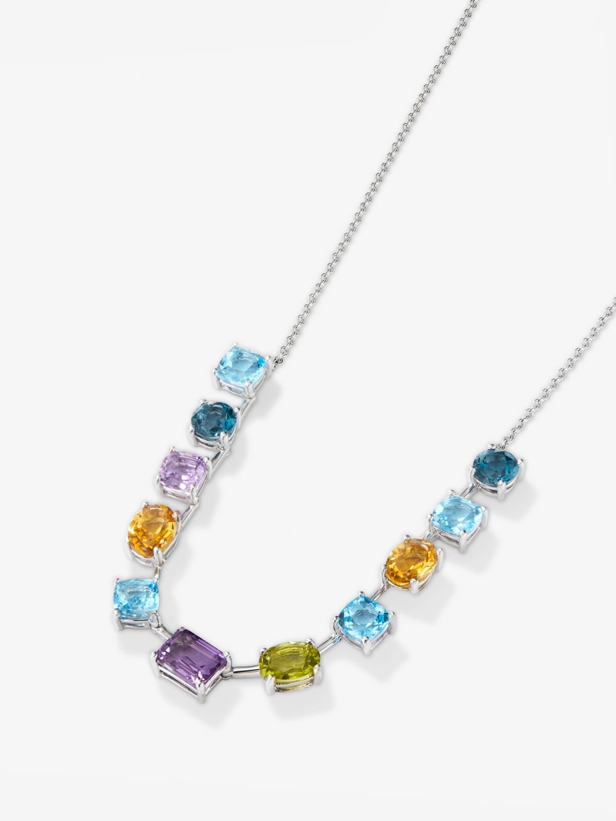 Colgante grande de plata 925 con gemas multicolor