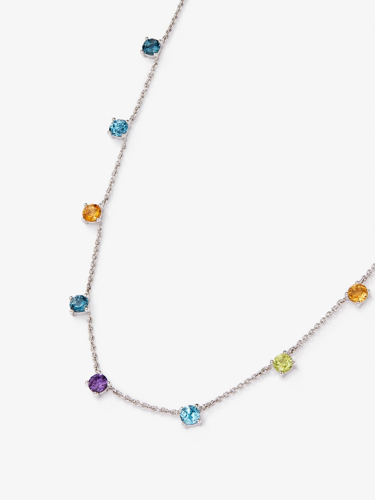 Colgante pequeño de plata 925 con gemas multicolor