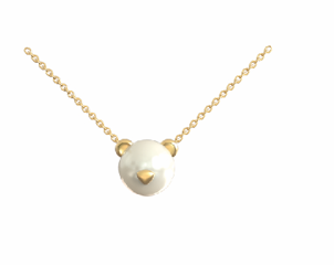 Colgante de oro amarillo de 18K con perla akoya de 6mm