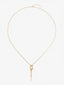 Colgante de oro amarillo de 18K con 26 diamantes en talla brillante con un total de 0,16 cts y forma de nudo