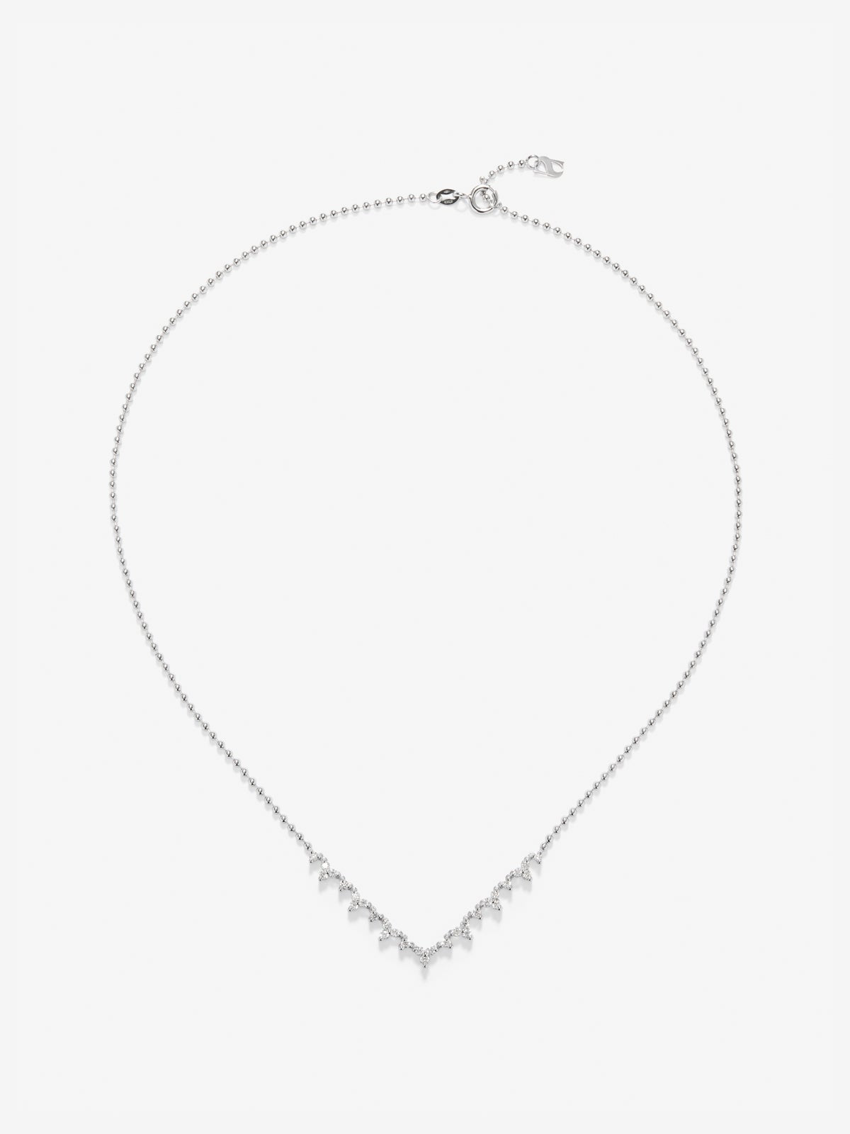 Colgante de oro blanco de 18K con diamantes blancos en talla brillante de 1,25 cts