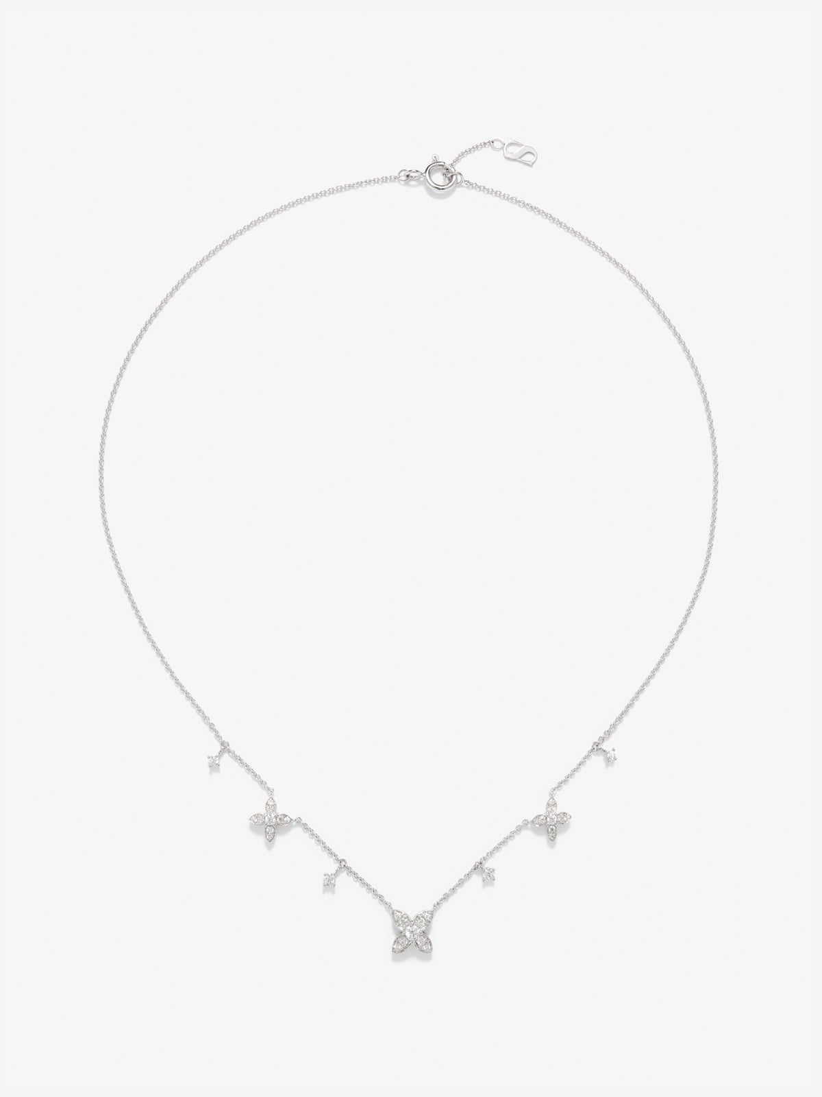 Colgante de oro blanco de 18K con diamantes blancos en talla brillante de 0,6 cts