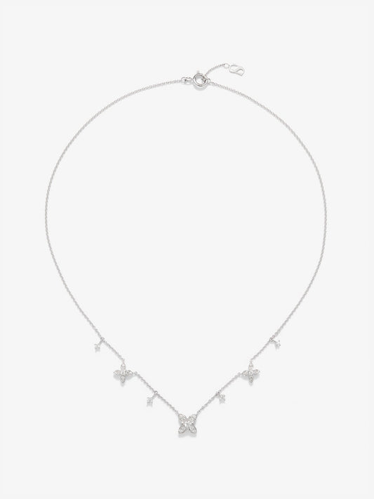Colgante de oro blanco de 18K con diamantes blancos en talla brillante de 0,6 cts