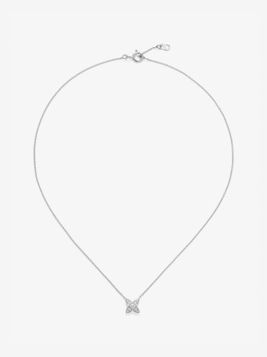 Colgante de oro blanco de 18K con diamantes blancos en talla brillante de 0,18 cts