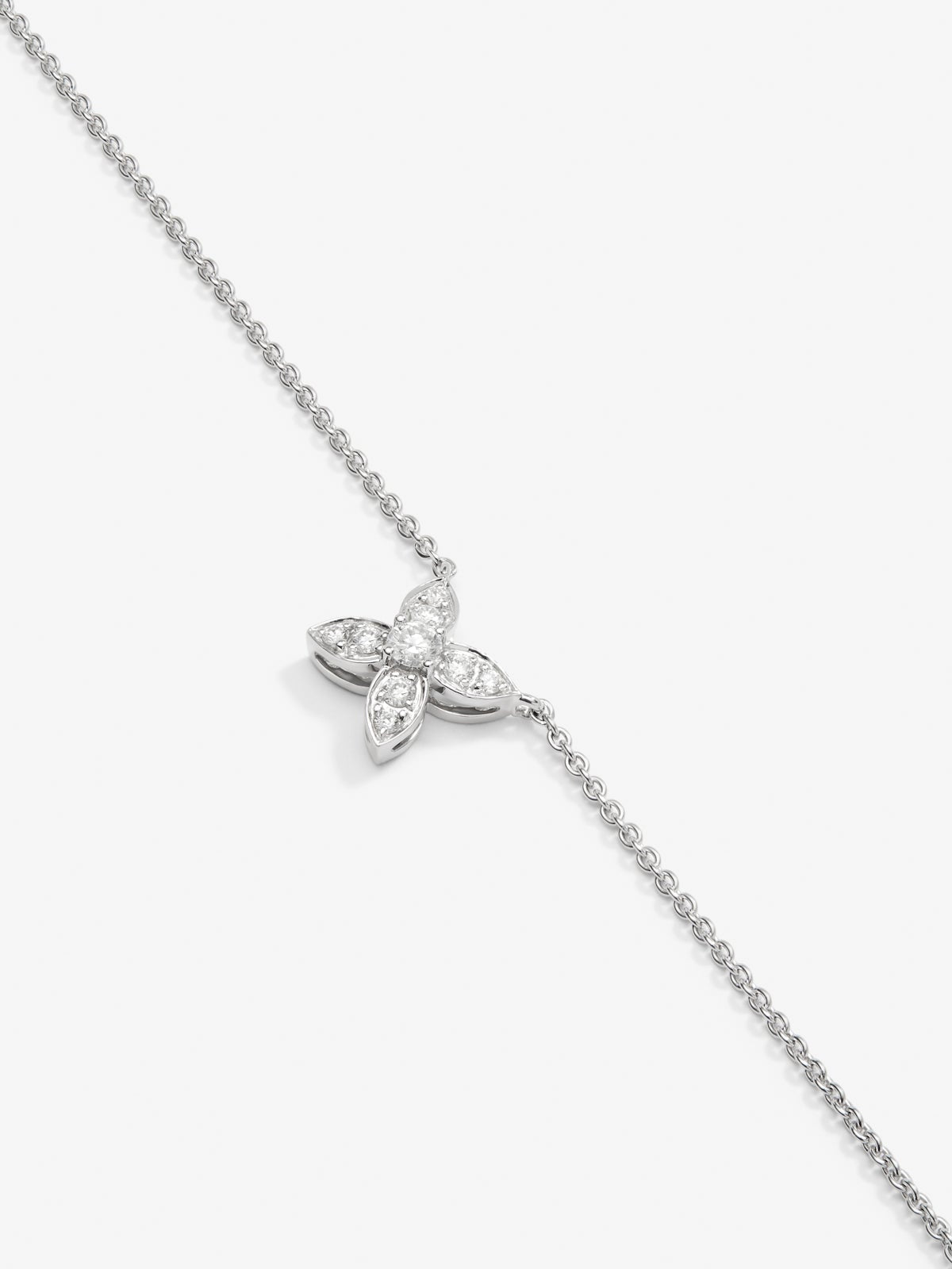 Colgante de oro blanco de 18K con diamantes blancos en talla brillante de 0,18 cts