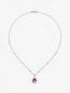 Colgante de oro blanco de 18K con un zafiro rosa cornflower en talla pera