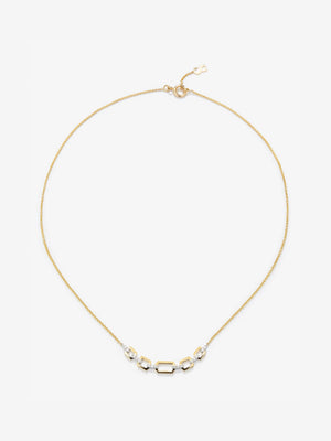 Colgante de oro blanco y amarillo de 18K con diamantes blancos en talla brillante de 0,11 cts