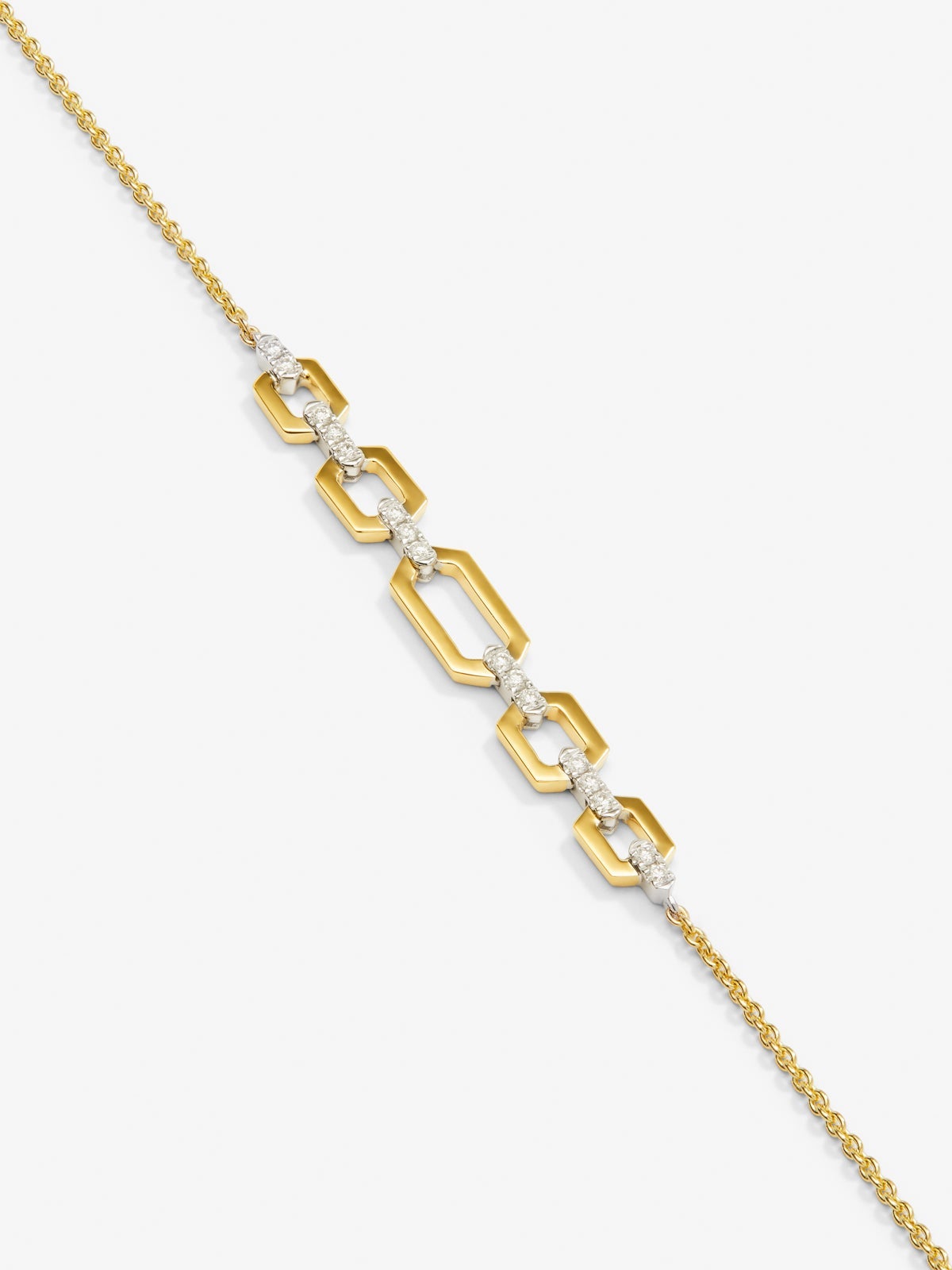 Colgante de oro blanco y amarillo de 18K con diamantes blancos en talla brillante de 0,11 cts