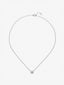 Colgante de oro blanco de 18K con diamante central en talla brillante de 0,1 cts y 12 diamantes en talla brillante con un total de 0,15 cts
