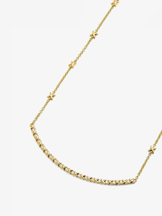 Colgante de oro amarillo de 18K con 18 diamantes en talla brillante con un total de 0,25 cts