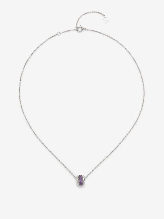 Colgante de plata 925 con pavé de amatistas rosas en talla brillante