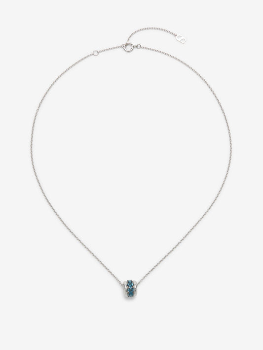Colgante de plata 925 con pavé de topacios azul london en talla brillante