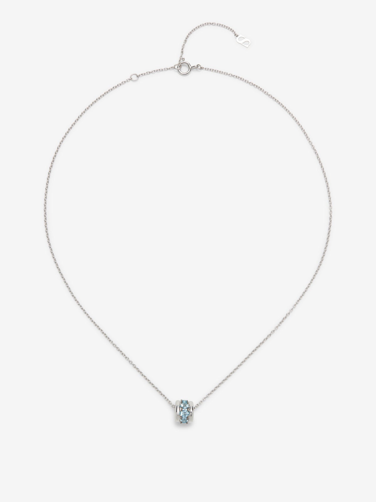 Colgante de plata 925 con pavé de topacios azul swiss en talla brillante