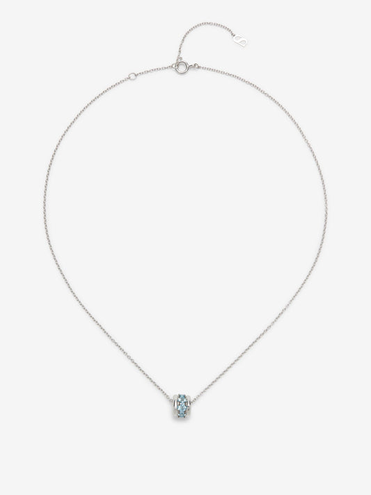 Colgante de plata 925 con pavé de topacios azul swiss en talla brillante