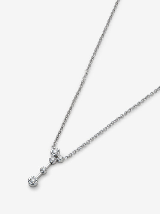 Colgante de oro blanco de 18K con 5 diamantes en talla brillante con un total de 0,13 cts