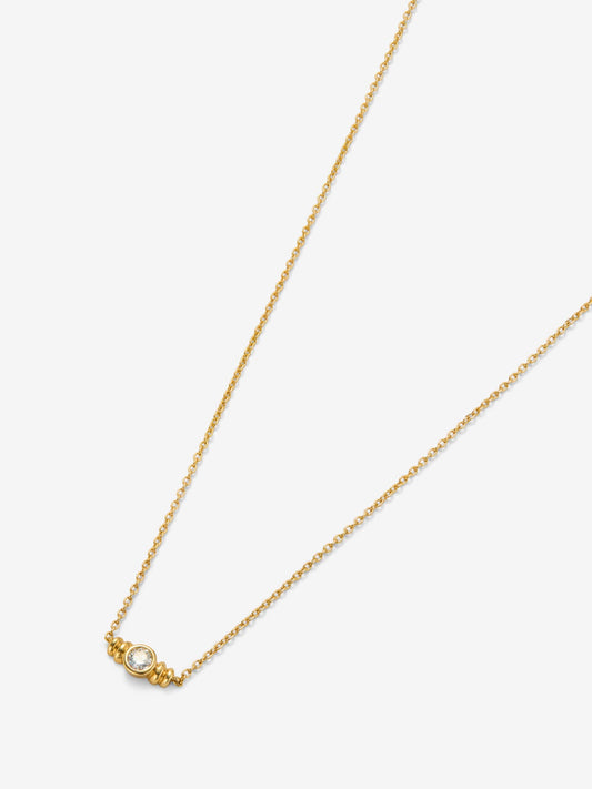 Colgante de oro amarillo de 18K con diamante en talla brillante de 0,07 cts