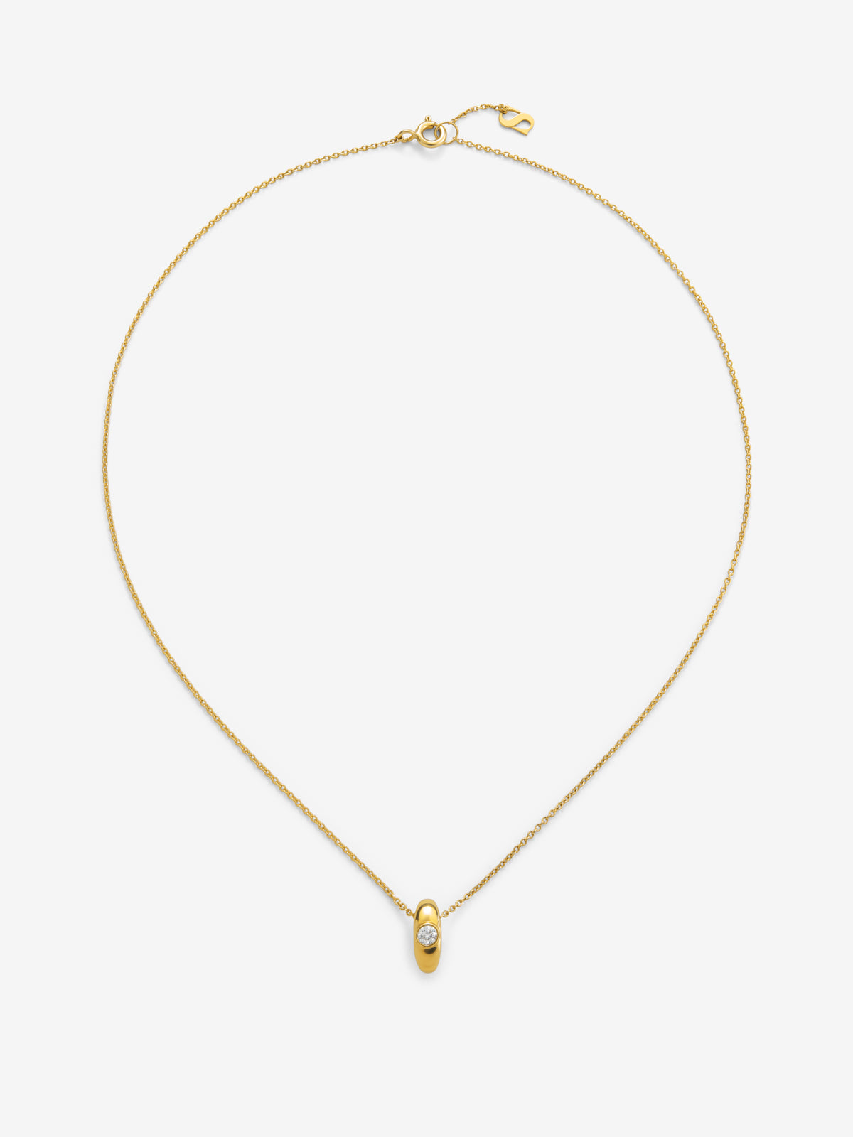 Colgante de oro amarillo de 18K con diamante en talla brillante de 0,1 ct