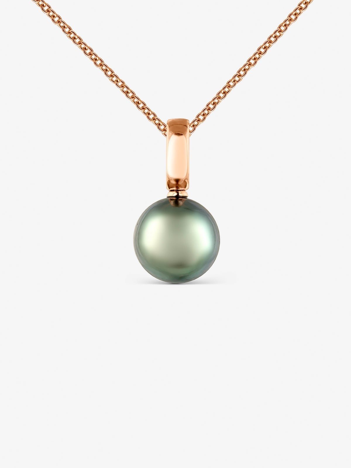 Colgante de oro rosa de 18K con perla de Tahití 9,5mm