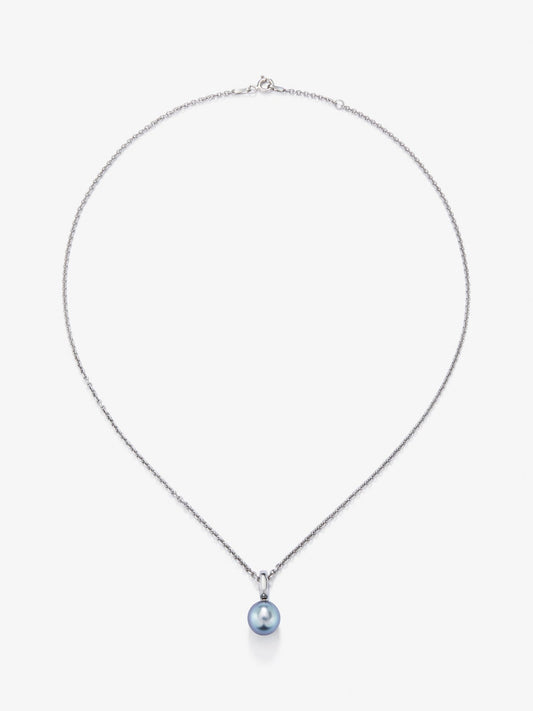 Colgante de cadena de plata 925 con perla de tahiti de 8,5 mm