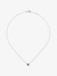 Colgante cadena orla de oro blanco de 18K con zafiro y diamante
