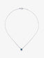 Colgante de oro blanco de 18K con topacio azul london de 0,57 cts y diamantes 0,13 cts