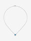 Colgante de oro blanco de 18K con topacio azul swiss 0,63 cts y diamantes 0,13 cts