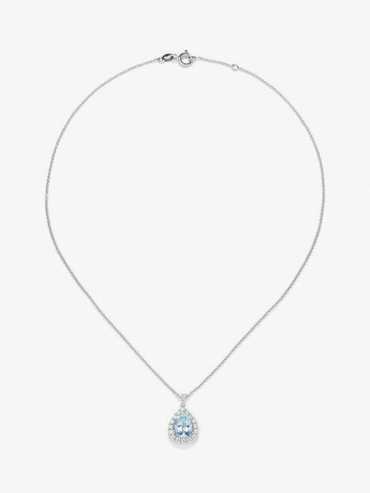 Colgante de plata 925 con topacio azul sky