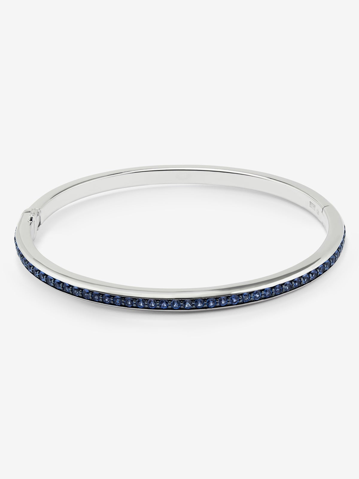 Pulsera rígida de plata 925 con zafiros