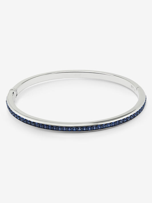 Pulsera rígida de plata 925 con zafiros